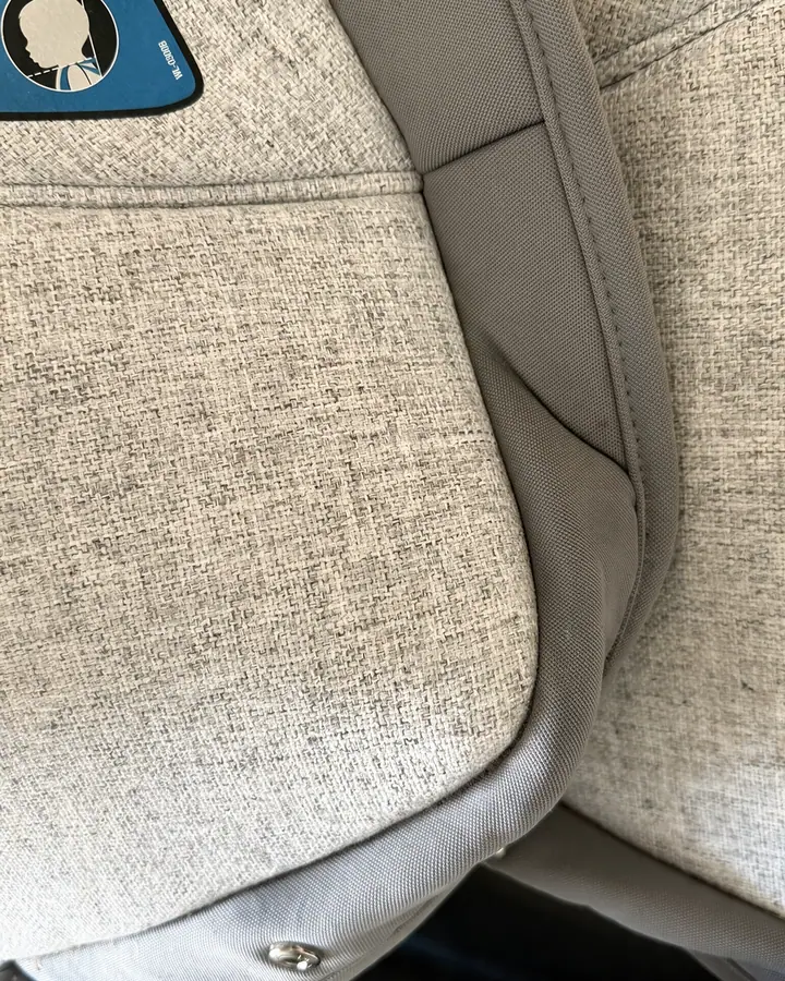The same fabric spotless after cleaning